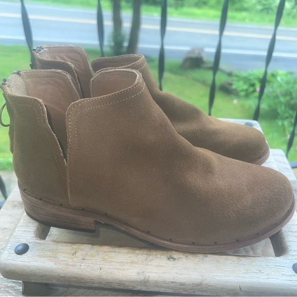 Beek Falcon Classic Leather Suede Ankle Bootie Back Zipper In Chestnut Size 8.5M - Picture 6 of 13